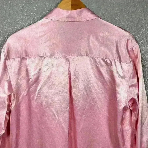 VINTAGE Newport News Silky Button Up Pajama Style Oversized Blouse Women Small - Picture 12 of 12